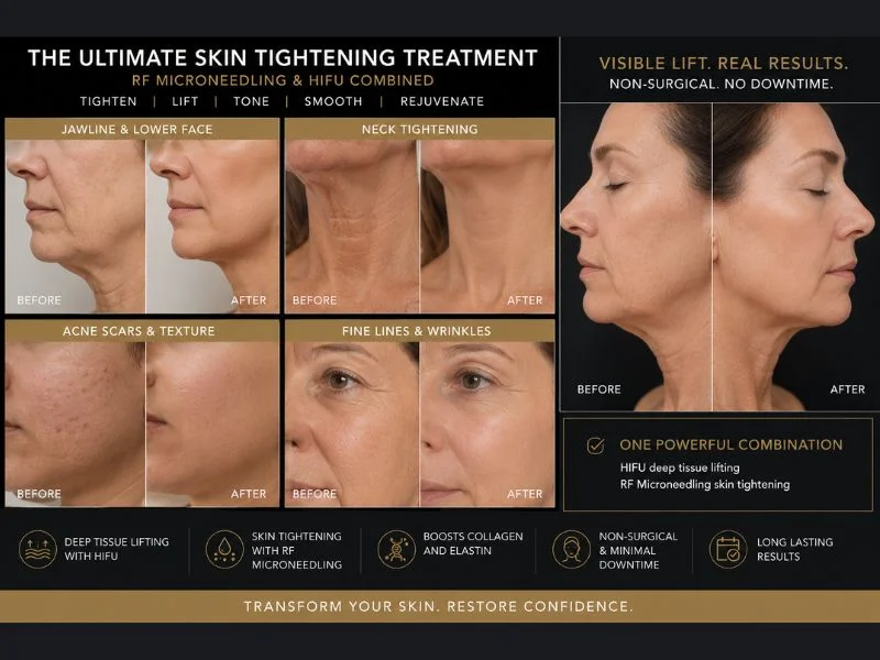 Results of combined treatment for the ultimate skin tightening treatment Weston Super Mare
