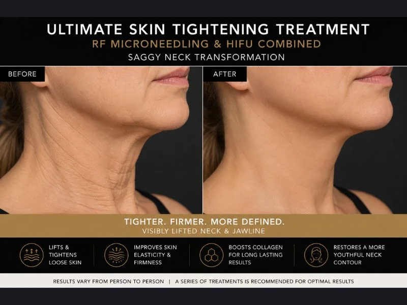 before and after Ultimate skin tightening treatment Weston Super Mare